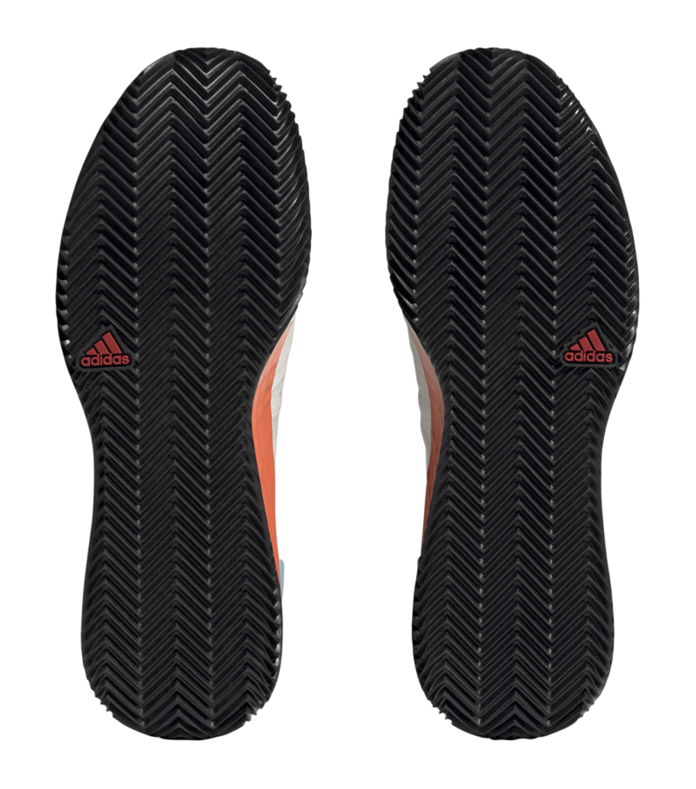 Мужские кроссовки теннисные Adidas Adizero Ubersonic 4 M Clay - chalk white/silver metallic/preloved blue