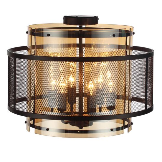 8007/6C MODERNI LN25 251 черный/черный, золотой металл/металл, стекло Люстра потолочная Е14 6*40W 220V ZARINA