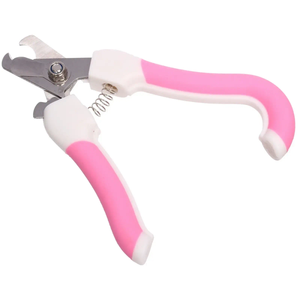 Когтерез для животных «ЗООУЛЬТРА», пружинный механизм, ручки ручка - крючок, цвет белый / розовый, 16см