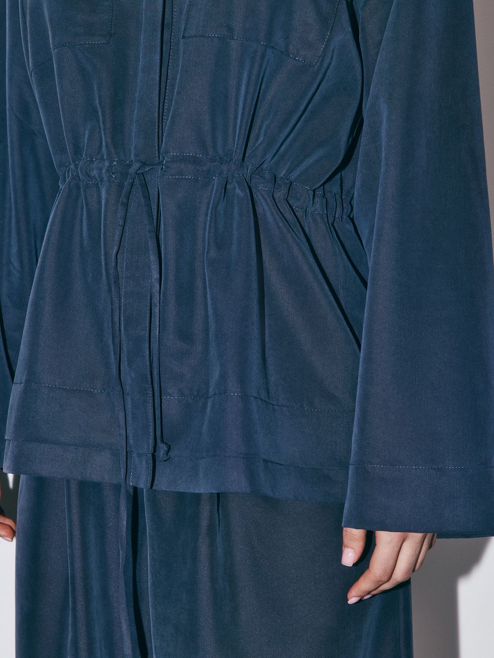 Рубашка с утяжкой "Серо-голубая" женская