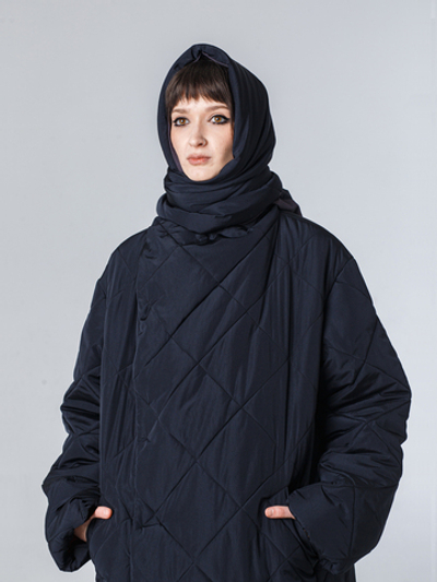 Утепленный платок "Косынка". Черный