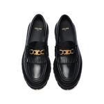 CELINE Cow Split Leather Loafers Women"s Black