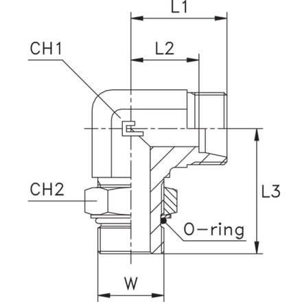 Штуцер FRA90 DS08 UNF9/16" (корпус)