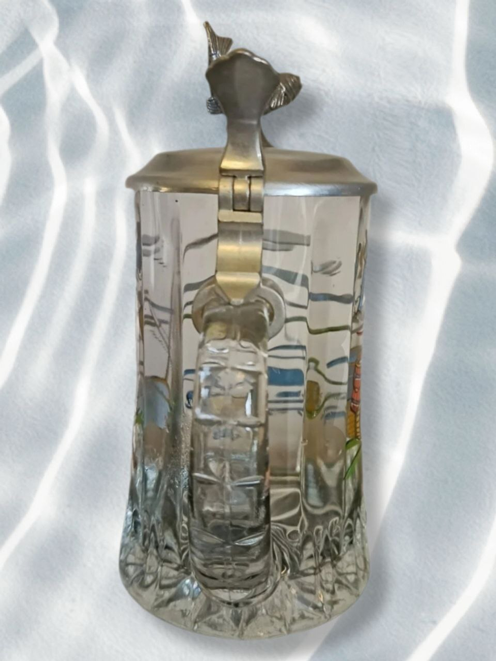 Пивная кружка с крышкой "Рыбаку" Германия