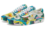 KENZO x Vans Old Skool floral comfortable low-top sneakers for men and women the same blue, green and white