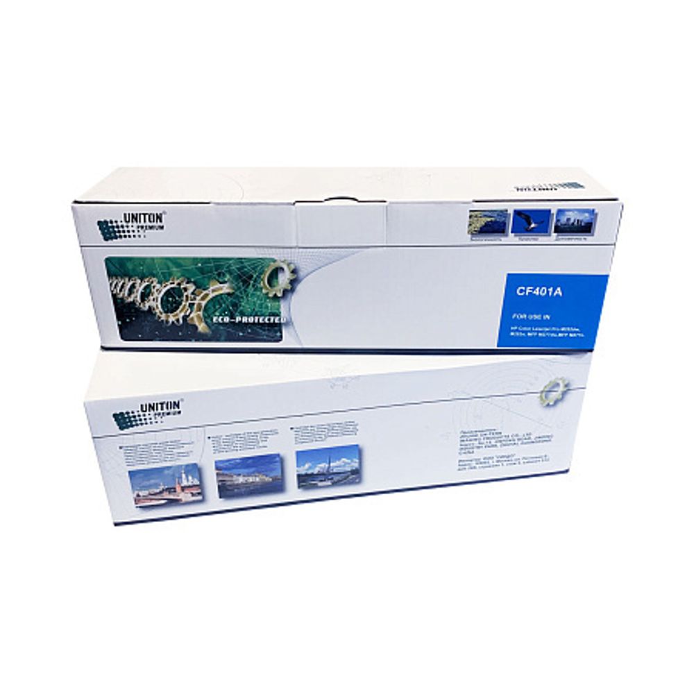Картридж CF401A для HP Color LJ M252/ M277 (201A) голубой (1,4K) UNITON Premium GREEN LINE (Eco Protected)