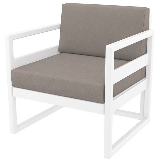 Кресло уличное пластиковое Mykonos, белый, светло-коричневый