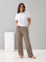 Брюки Б-18/бежевый-мелкаяклеточка