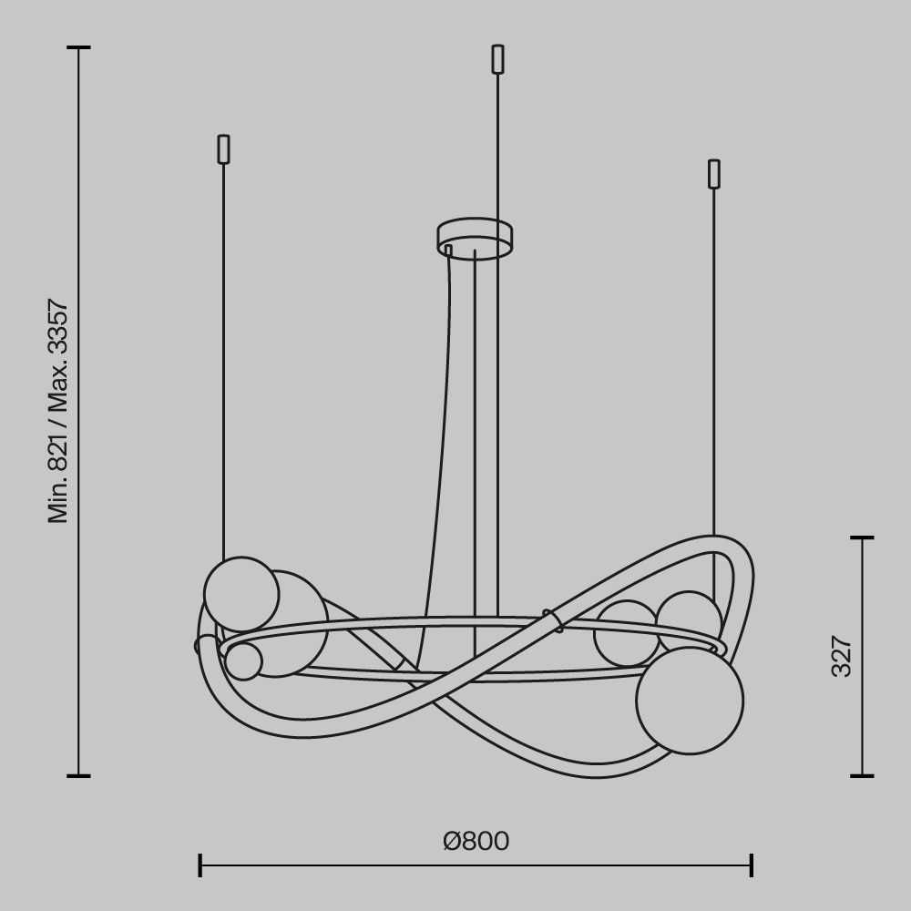 Люстра подвесная светодиодная Maytoni   MOD289PL-L53BS3K