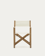 Складной стул Vilara для улицы из акации и текстиля белого цвета