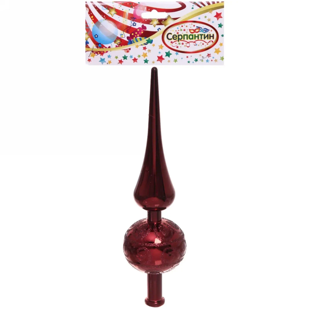 Верхушка на ёлку 23 см «Волшебный узор», Темный рубин