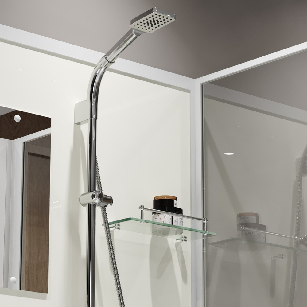 Душевая кабина Niagara Standart ST90/15Q/BK (90х90х200) квадрат,поддон 15см,распашная,проф.белый,без крыши,3 места