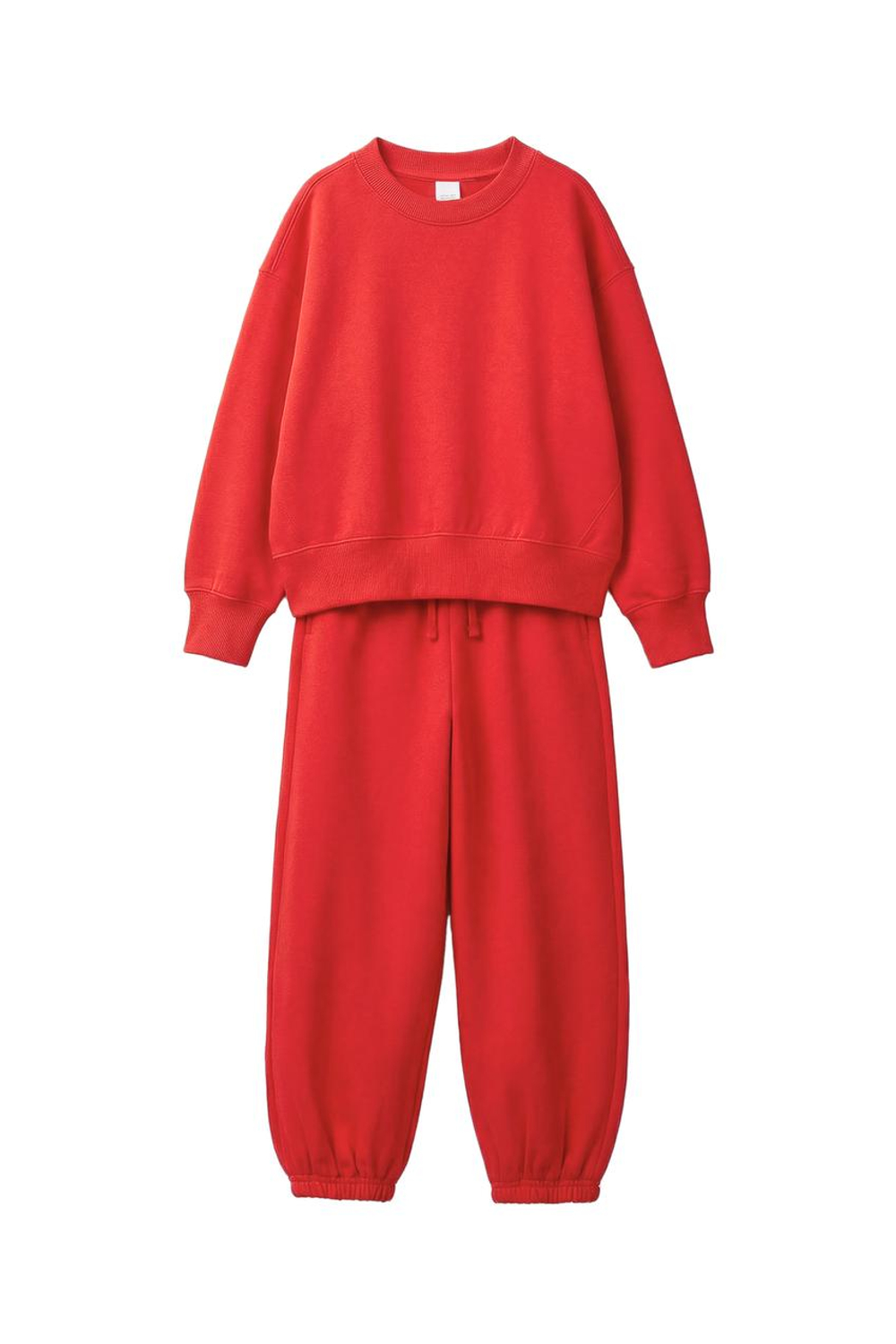 ZARA КОМПЛЕКТ ИЗ ТОЛСТОВКИ И БРЮК, КРАСНЫЙ