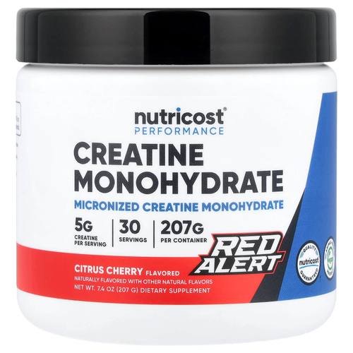 Nutricost, Performance, моногидрат креатина, Red Alert, цитрус и вишня, 207 г (7,4 унции)