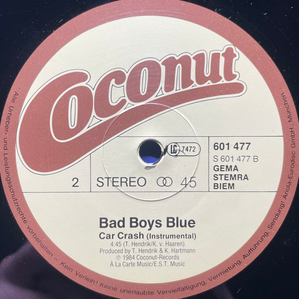 Bad Boys Blue ‎– L.O.V.E. In My Car (Европа 1984г.) 12", 45 RPM