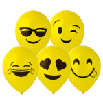 Шар латексный 30см Эмоции Смайлик (Желтый)