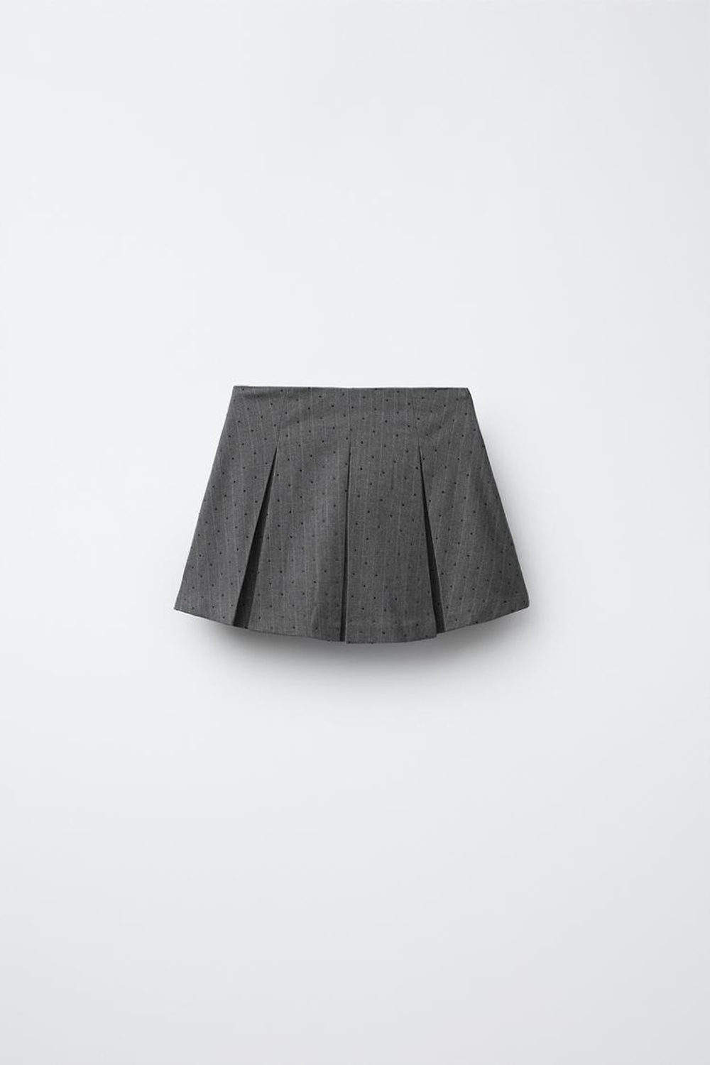 ZARA ЮБКА-ШОРТЫ СО СКЛАДКАМИ И СТРАЗАМИ, АНТРАЦИТОВО-СЕРЫЙ