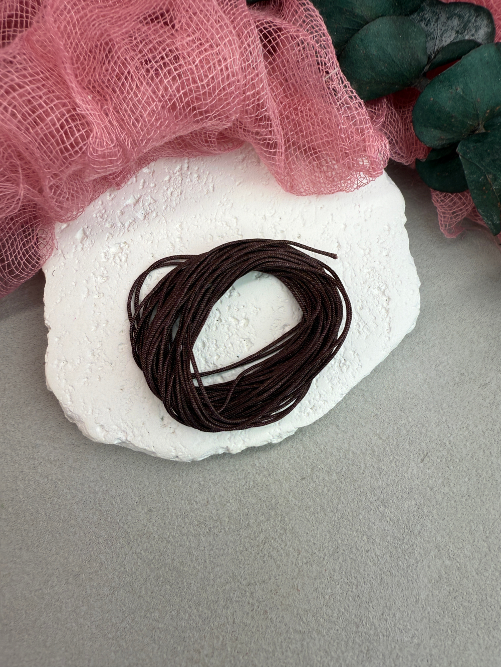 Шнур для плетения браслетов 0,8 мм, Шоколадный (5 м)