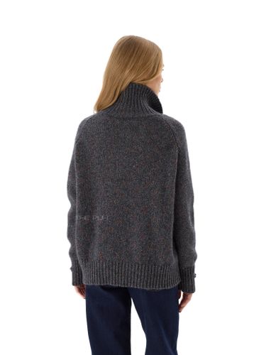 Темно-серый шерстяной свитер с цветным люрексом