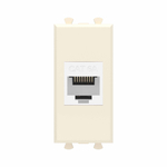 Компьютерная розетка RJ-45 без шторки модульная, кат.6А, "Avanti", "Ванильная дымка", 1 модуль