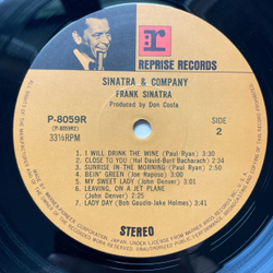 Винтажная виниловая пластинка LP Frank Sinatra Sinatra and Company (Япония 1971) (Оби)