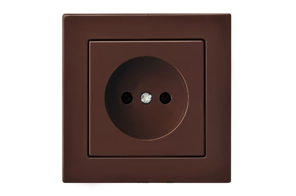 Розетка без Заземляющих Контактов Коричневая IKL 16-304-01 E/R LIREGUS EPSILON