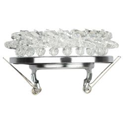 Светильник встраиваемый декоративный ЭРА DK16 CH/WH под лампу MR16 GU5.3 декор с хрусталиками прозрачный/хром | Декоративные встраиваемые светильники