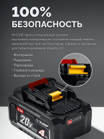 ЗУБР 20 В, 500 Н·м, 1 АКБ LMS (4 А·ч), бесщеточный ударный гайковерт, сумка (ГБУ-500-41)