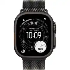 Apple Watch Ultra 3 (2025) GPS + Cellular, 49 мм, корпус из черного титана, ремешок Titanium Milanese Loop (M) цвета black (черный) MF1Q4