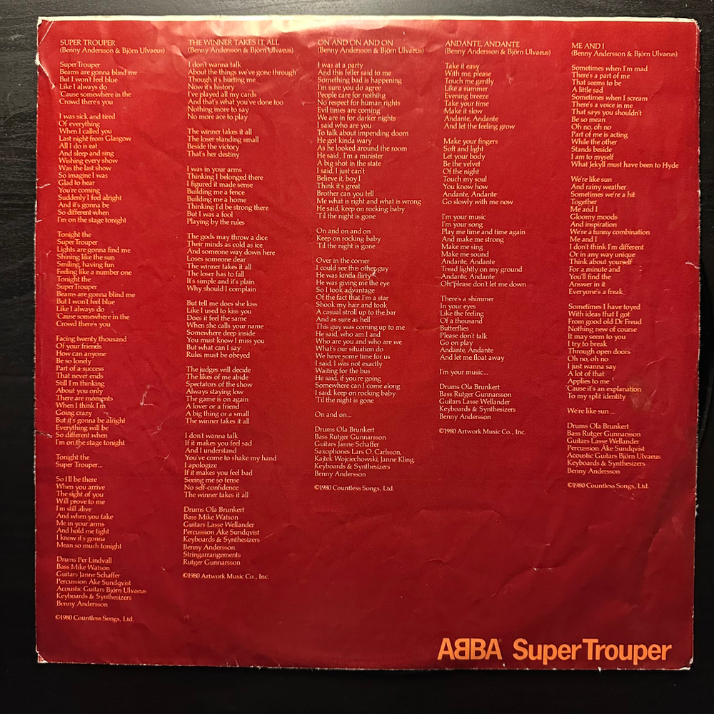 ABBA - Super Trouper (США 1980г.)