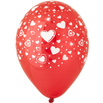 Шар латексный 30см Сердца (Красный)