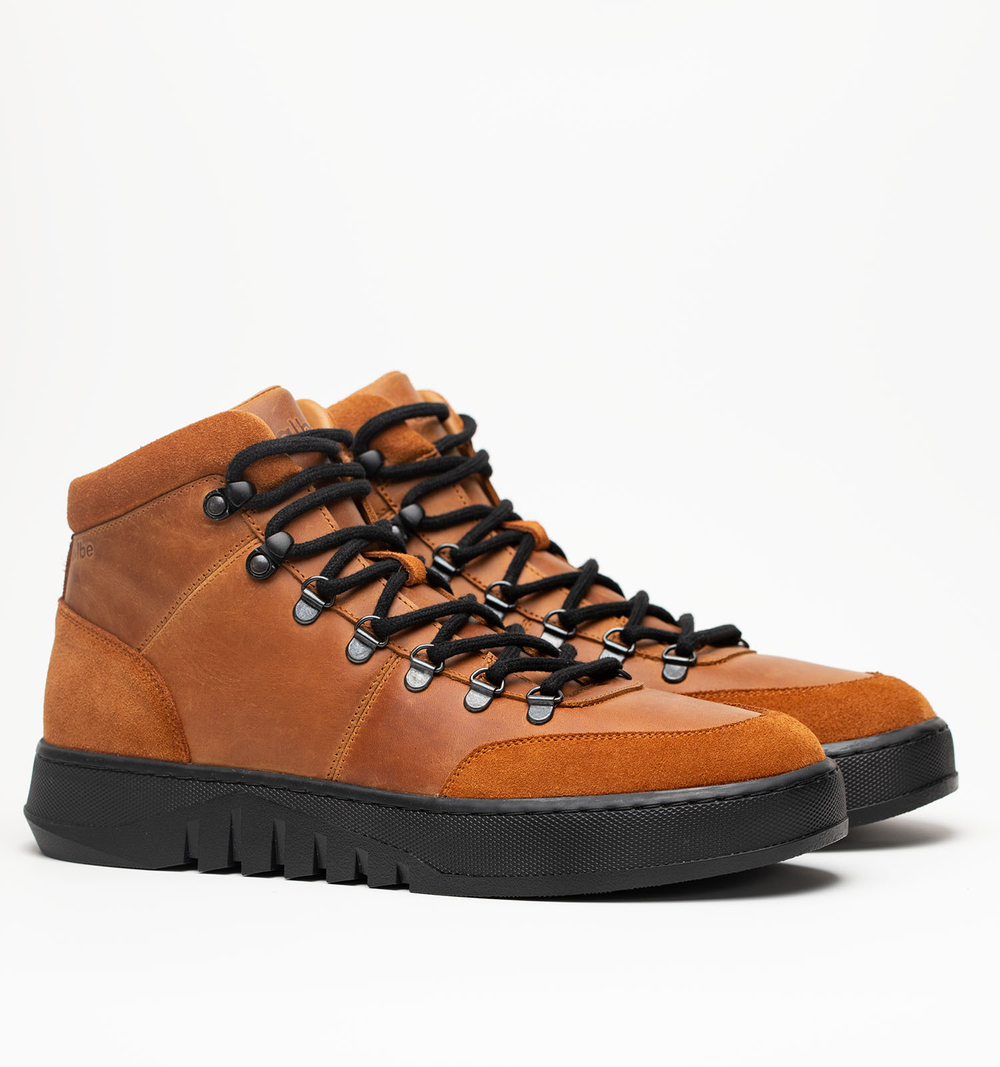 Ботинки мужские натуральная кожа с байкой, рыжие