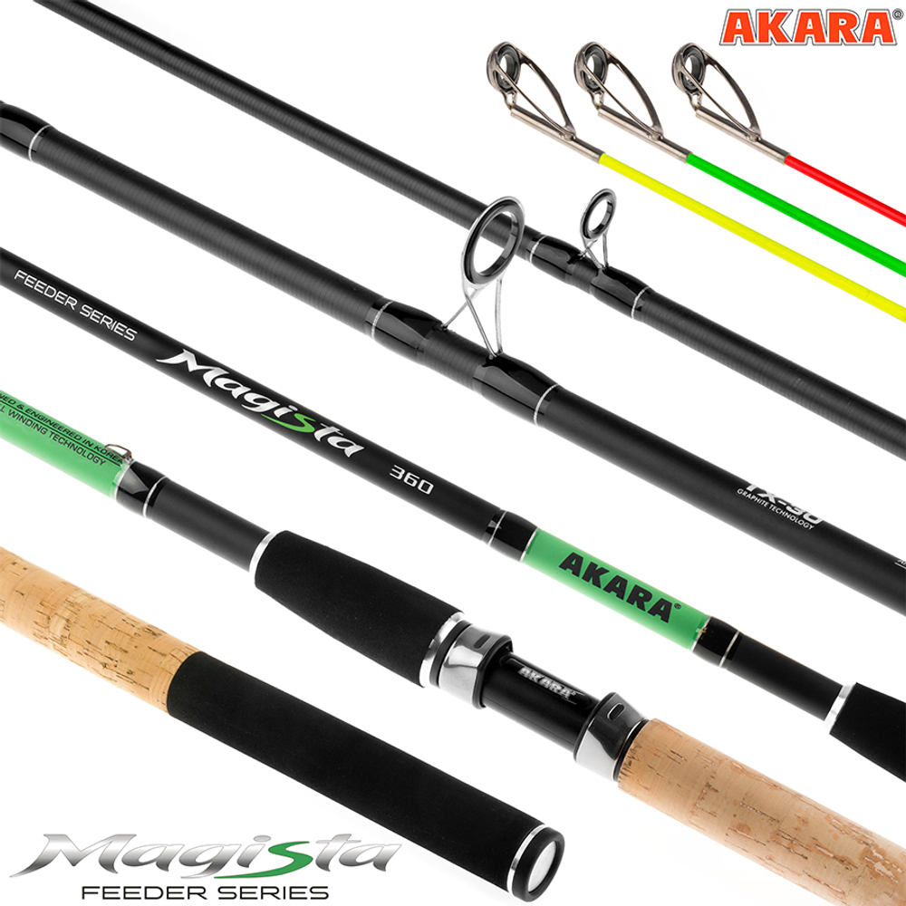 Удилище штекерное угольное фидерное 3 колена Akara Magista Feeder TX-30 (120-150-180) 3,3 м