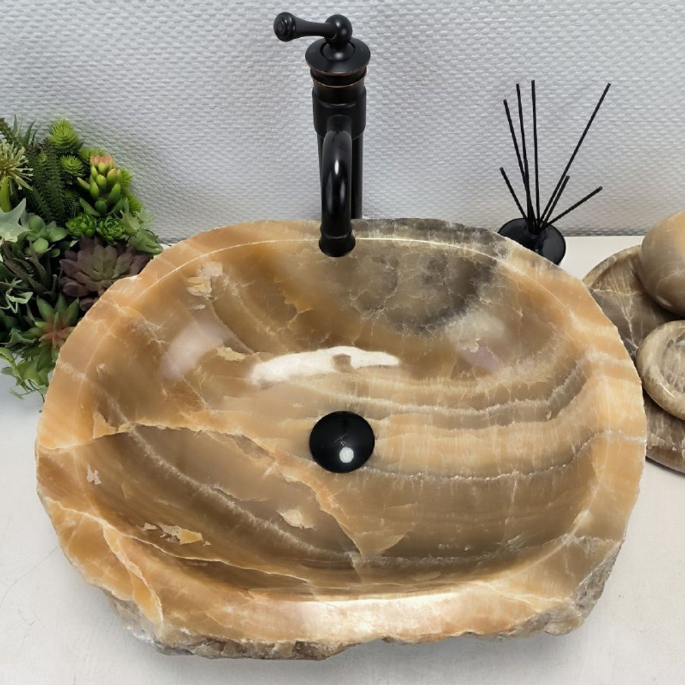 Раковина из оникса Erozy Yellow EO-02315 52x40x15 см