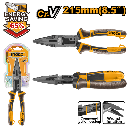 Длинногубцы 215 мм INGCO HCLNP58200 INDUSTRIAL