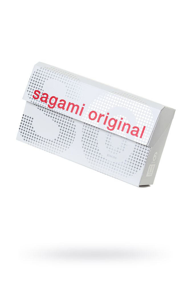 Презервативы Sagami, original 0.02, полиуретан, ультратонкие, гладкие, 19 см, 5,8 см, 6 шт.