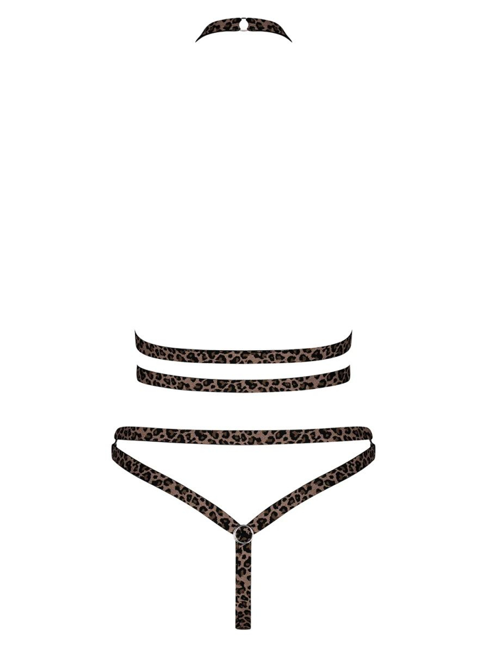 Хищный комплект Tigrita с открытым декольте (Размер: S-M-L) (Цвет: леопард)