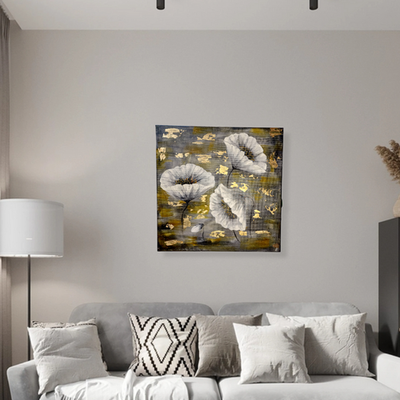 Картина «Белые маки» | Холст, акрил 50х50 см | Художница Ефимова Ольга