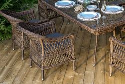 "Амароне" обеденная группа из искусственного ротанга на 6 персон, цвет коричневый