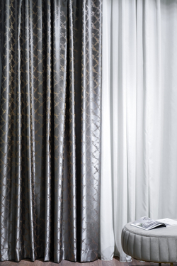 Портьера 275х260 Garda Decor Trento серая