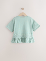 Футболка с кружевом для девочки Next AH9-536, Мятный