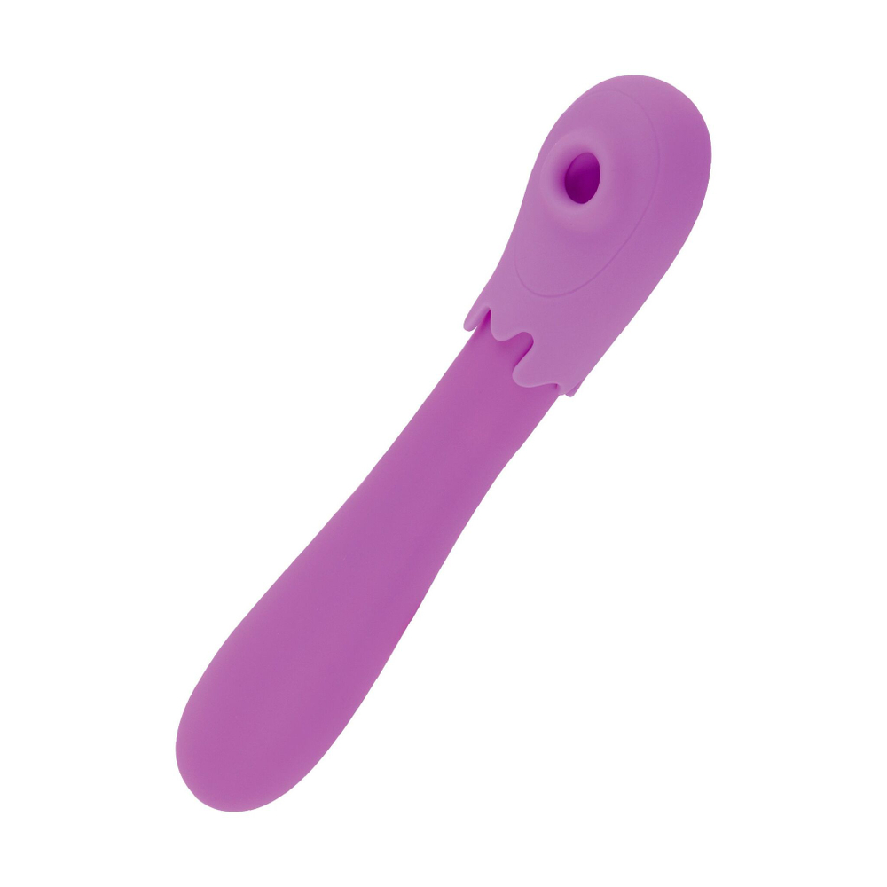 Фиолетовый оригинальный двусторонний вибромассажёр - 20,2 см. (Цвет: фиолетовый)