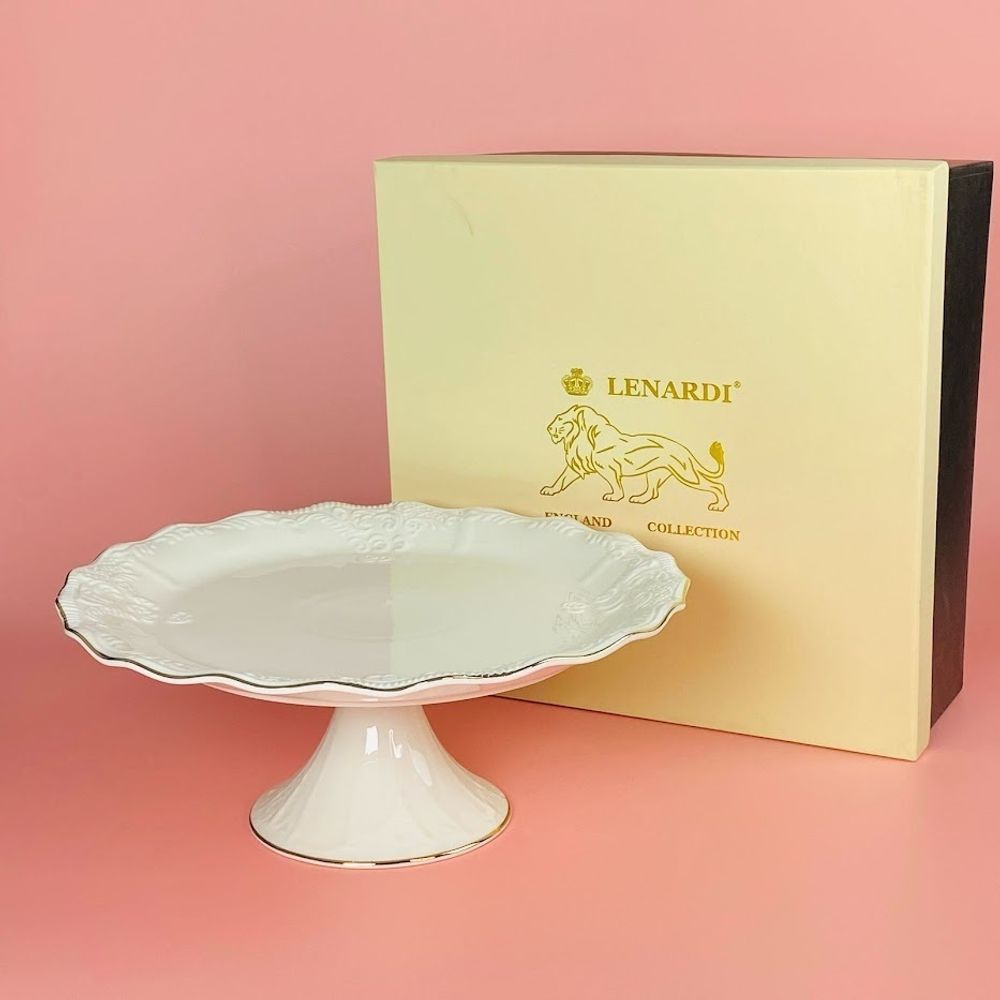 Lenardi 102-152 Круглое блюдо 30,5см на ножке АГАТА в под.уп.(х4)Фарфор