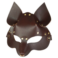 Коричневая кожаная маска Лиса Sitabella BDSM Accessories 3414-9