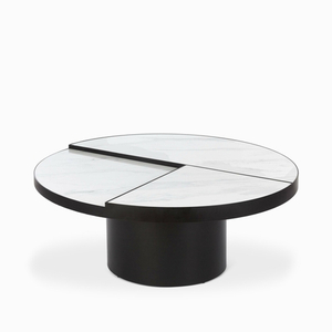 Кофейный столик Vaso Marable диаметр 90 керамика, белый