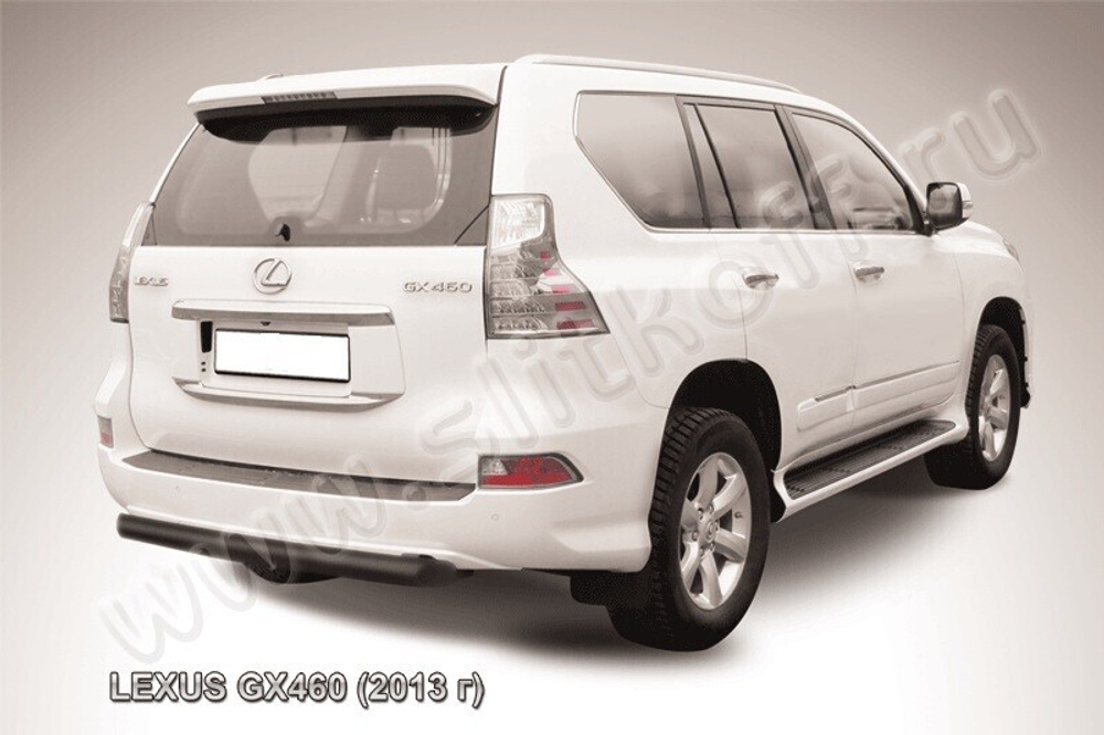 Защита заднего бампера (нержавейка) Lexus GX-460 (2013-2023) d76 радиусная (черный)