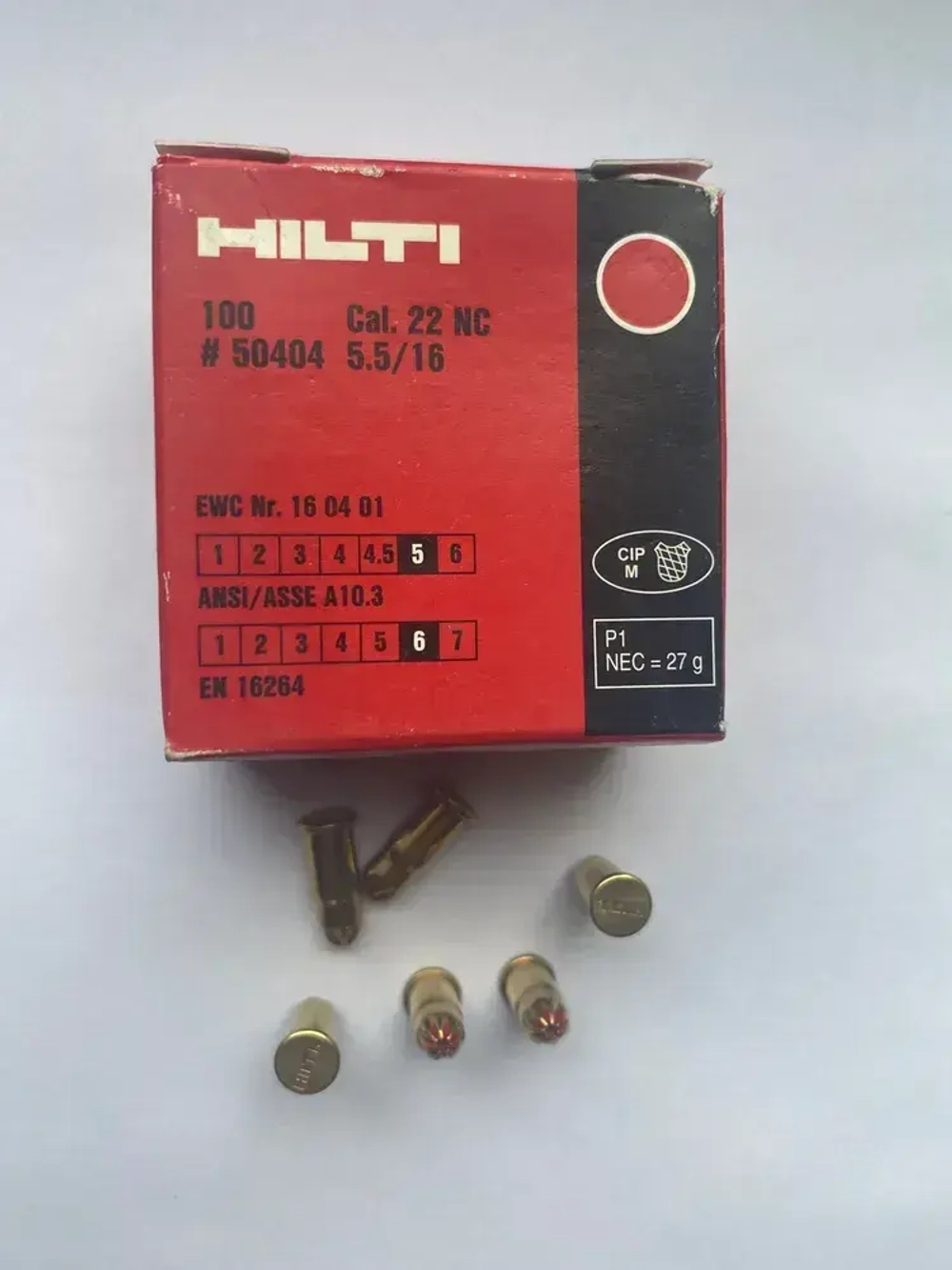 Монтажные патроны HILTI 5.5/16 (5.6/16) Cal. 22 Красные (100шт/упак)