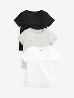 Футболка для девочки Next 937-856, 3 шт., Белый, Серый, Черный