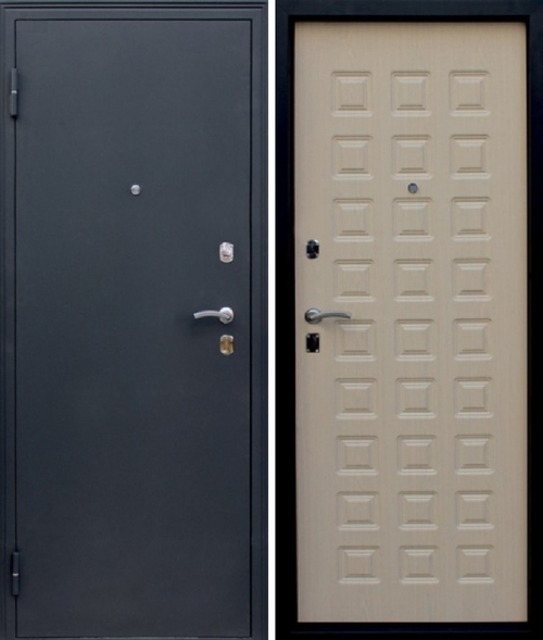Входная дверь Город Мастеров ВИКТОРИЯ Чёрный металлик - Дуб седой