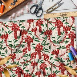 Ткань бифлекс красные горсти цветов